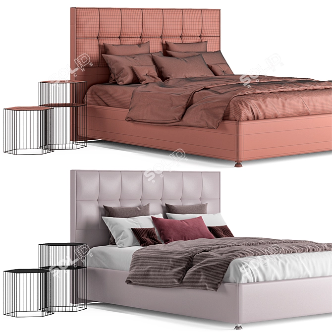 Luxurious Askona Arcadia Bed 3D model image 2