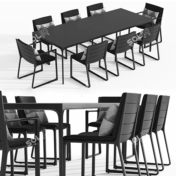 Vietri Dining Table Set 3D model image 1