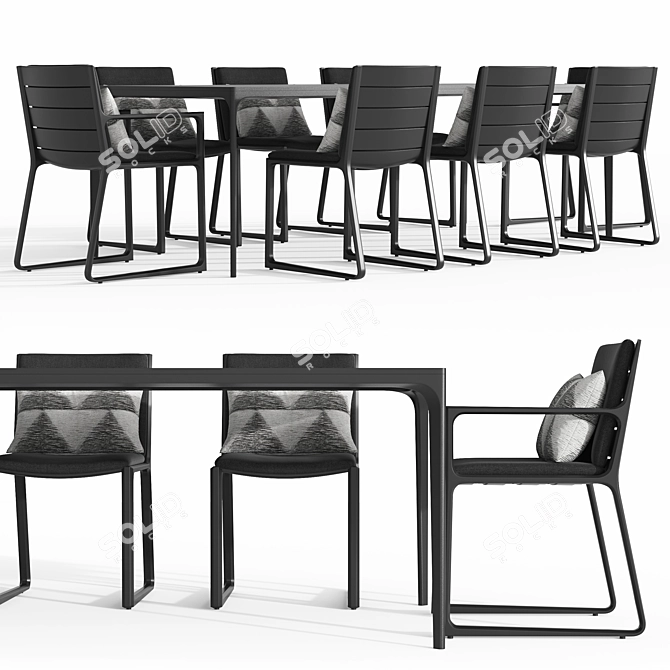 Vietri Dining Table Set 3D model image 2