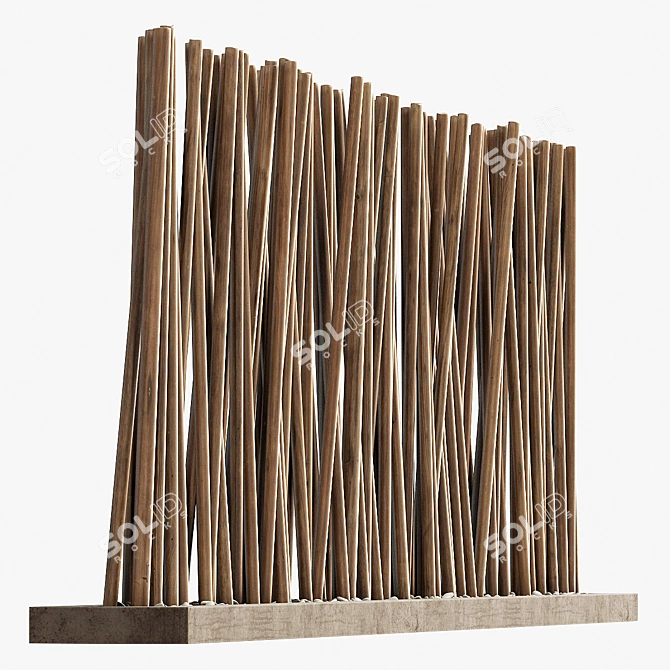 Smoothed Partition Branch Pebble Sculpture 3D model image 2