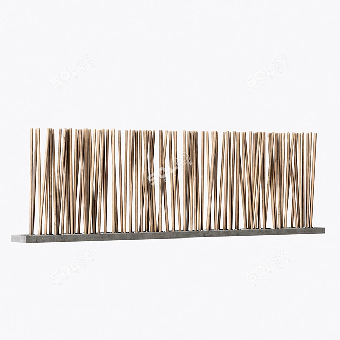 Smoothed Partition Branch Pebble Sculpture 3D model image 3