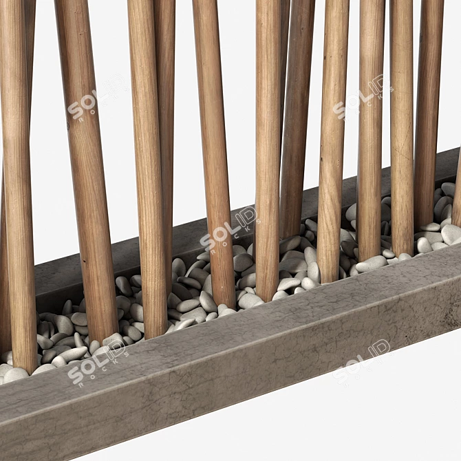 Smoothed Partition Branch Pebble Sculpture 3D model image 4