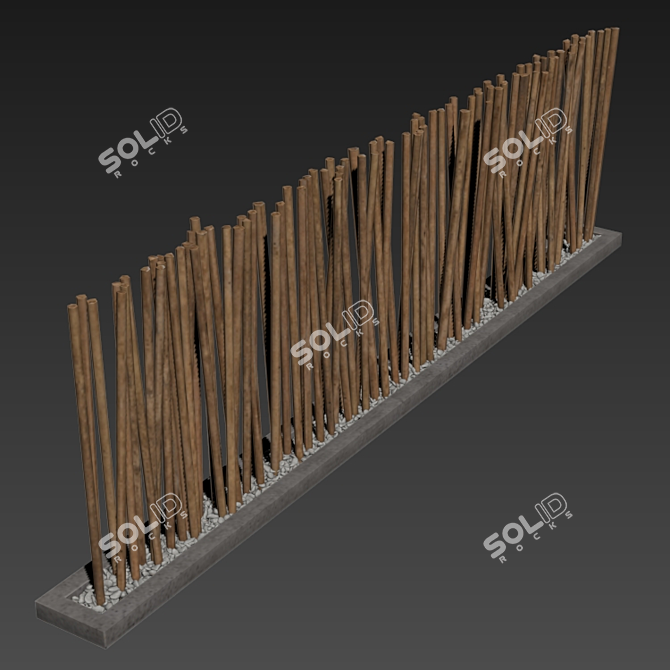 Smoothed Partition Branch Pebble Sculpture 3D model image 6