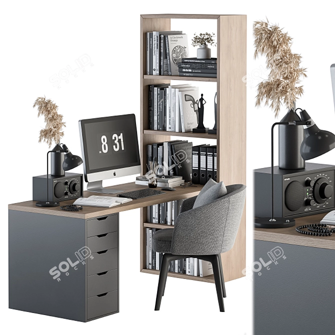 Modern Office Essentials - Home Office 19 3D model image 1