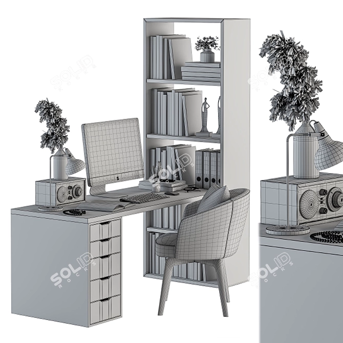 Modern Office Essentials - Home Office 19 3D model image 5