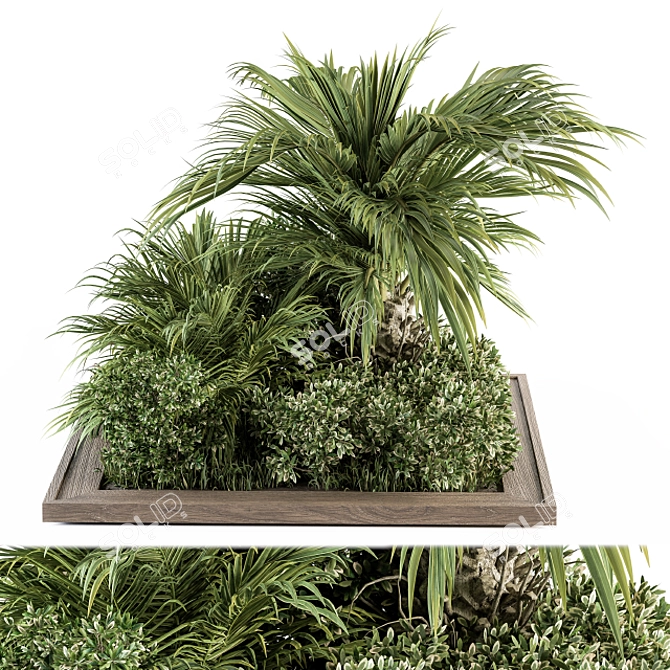 Tropical Bush Garden Set 3D model image 1