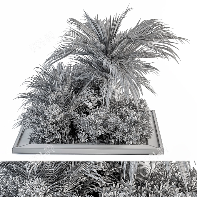 Tropical Bush Garden Set 3D model image 5