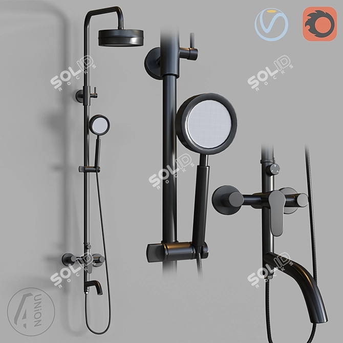 Modern Shower System with Adjustable Settings 3D model image 1