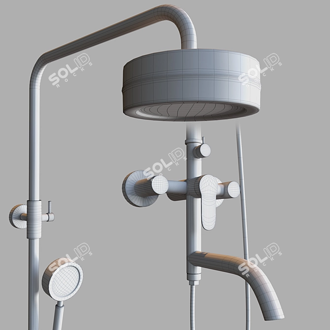 Modern Shower System with Adjustable Settings 3D model image 2