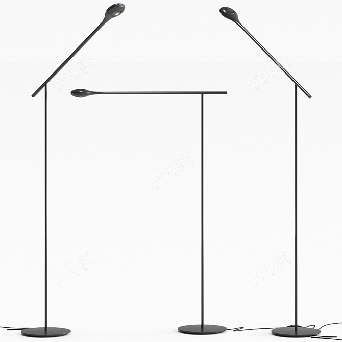 Tokio Carbon Light: Stylish Floor Lamp 3D model image 1