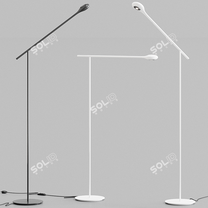 Tokio Carbon Light: Stylish Floor Lamp 3D model image 2