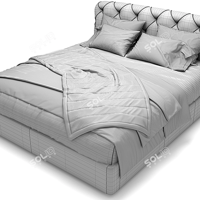 Elegant Flair Bed: Poltronafrau 3D model image 3