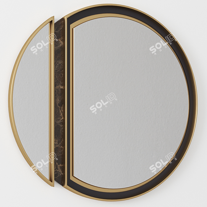 Arctic Aura Round Brass Mirror 3D model image 1