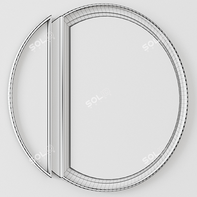 Arctic Aura Round Brass Mirror 3D model image 3