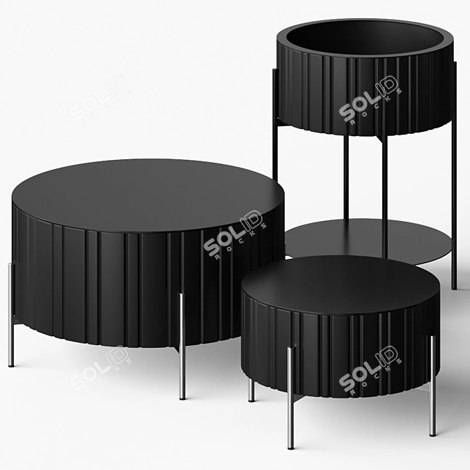 Sleek Twist Coffee Tables: Modern Elegance 3D model image 1