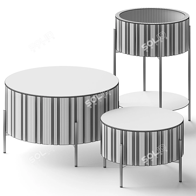 Sleek Twist Coffee Tables: Modern Elegance 3D model image 3