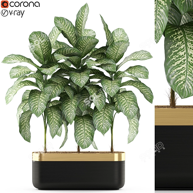 Botanical Bliss: 490 Greenery Collection 3D model image 1