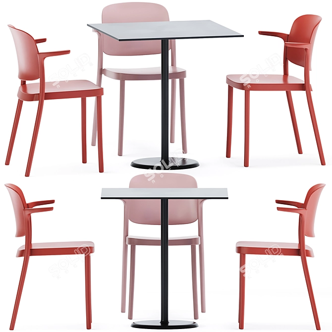 Colos Table & Chair Set 3D model image 1