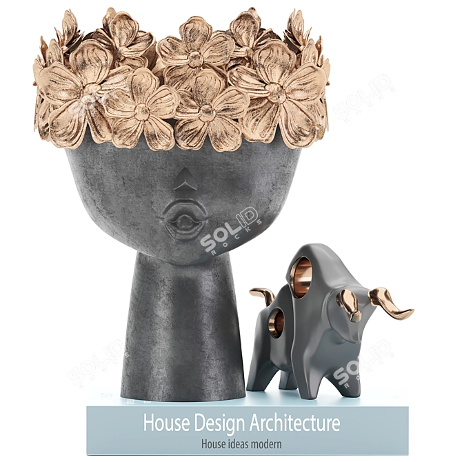 Versatile 24-Piece Decor Set 3D model image 6