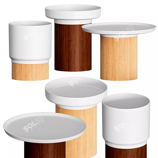 APU Oak Side Table: Versatile and Stylish 3D model image 1