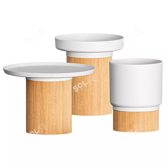 APU Oak Side Table: Versatile and Stylish 3D model image 2
