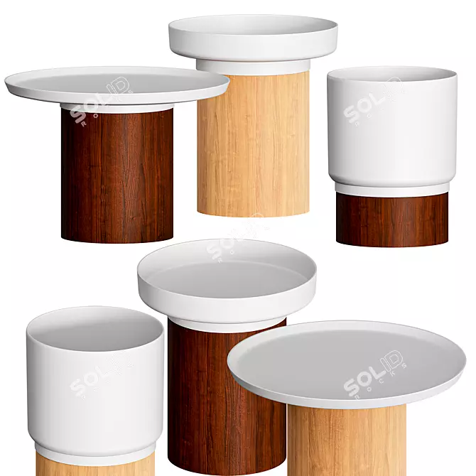 APU Oak Side Table: Versatile and Stylish 3D model image 3