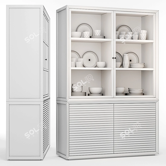 Joaquin Oak Veneer Cupboard 3D model image 2