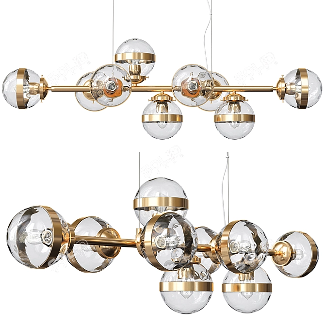 Elegant Greyson Chandelier: Illuminate with 9 Lamps 3D model image 1