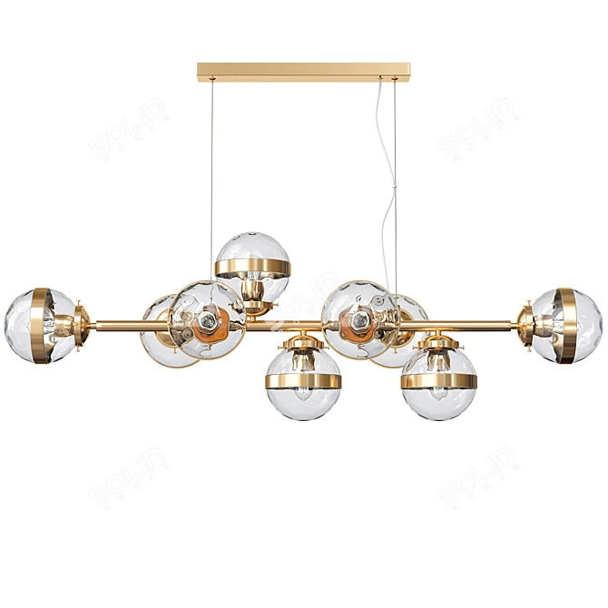 Elegant Greyson Chandelier: Illuminate with 9 Lamps 3D model image 2