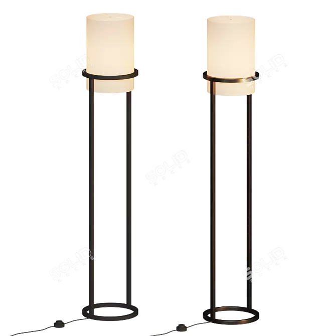 Bricelyn Modern Industrial Floor Lamp 3D model image 1