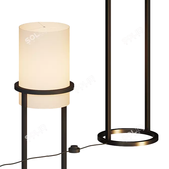 Bricelyn Modern Industrial Floor Lamp 3D model image 3