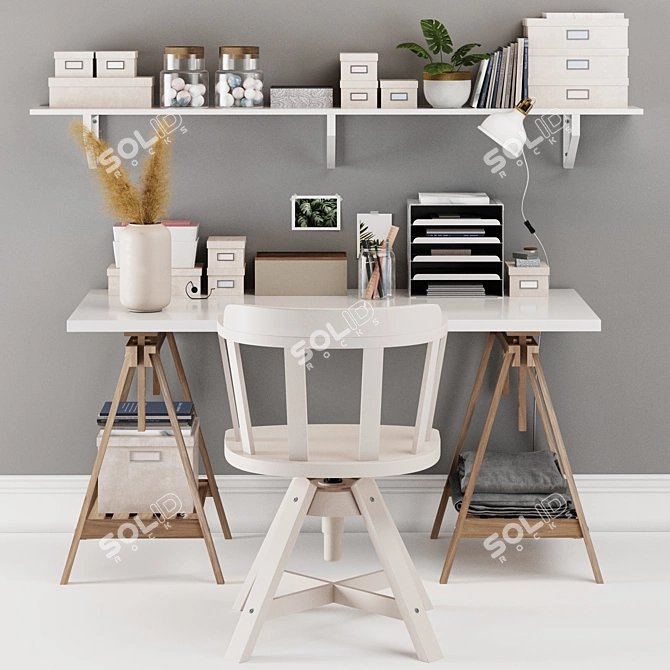 IKEA Office Set: Work & Home 3D model image 3