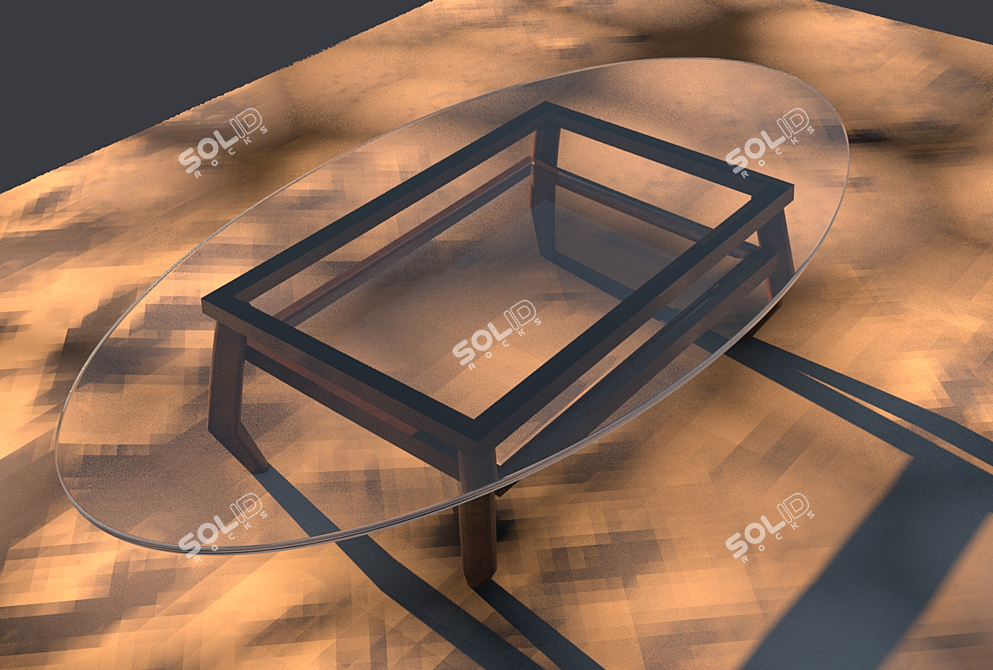 Crystal Clear Glass Table 3D model image 1