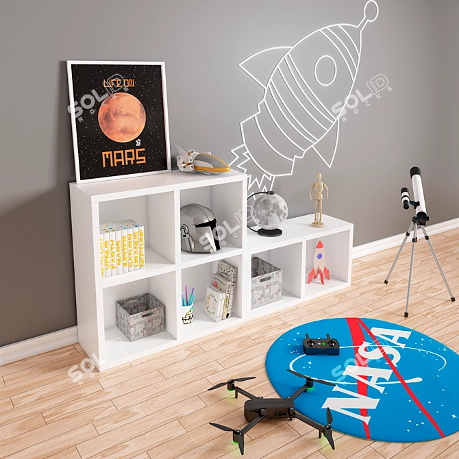 Galactic Dream: Space Room Decor 3D model image 3