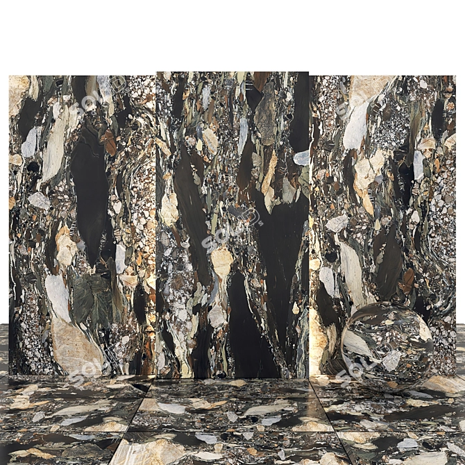 Elegant Four Seasons Marble: Versatile Tiles & Slabs 3D model image 1