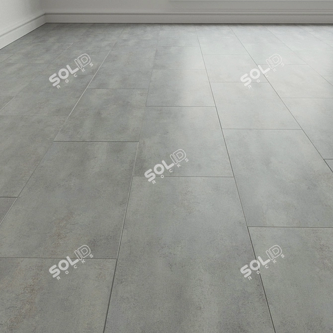 Modern Concrete Porcelain Tile 3D model image 1