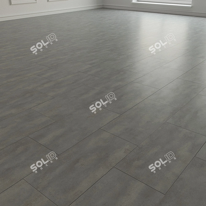 Modern Concrete Porcelain Tile 3D model image 2