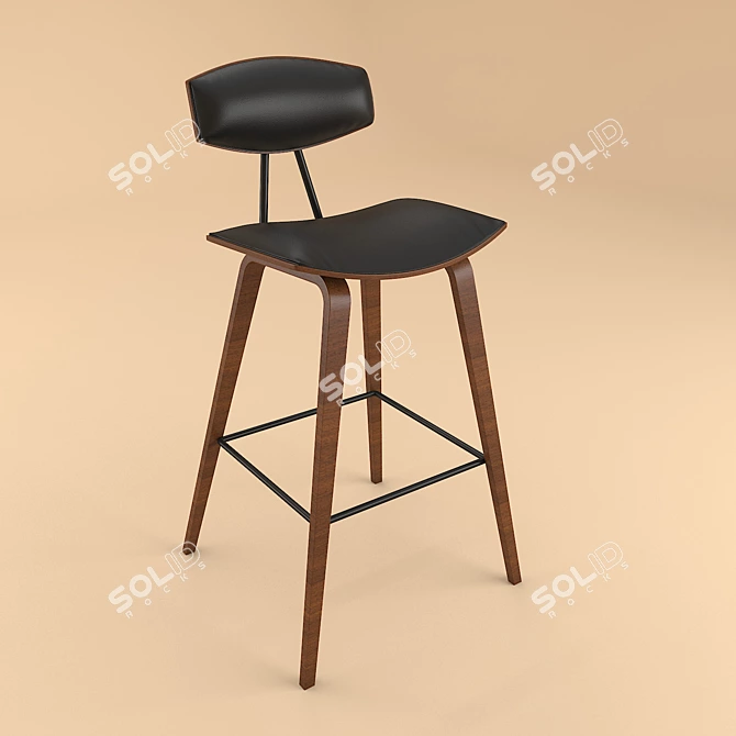 Sleek Bar Chair  Modern Design 3D model image 1