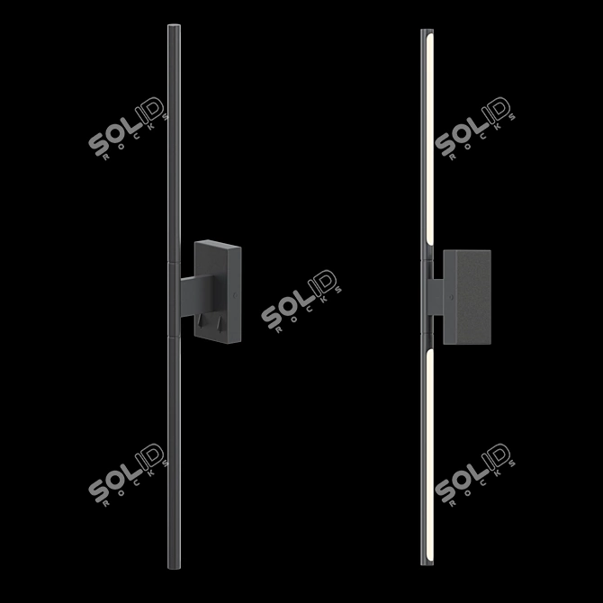 Sleek Black LED Wall Lamp 3D model image 2