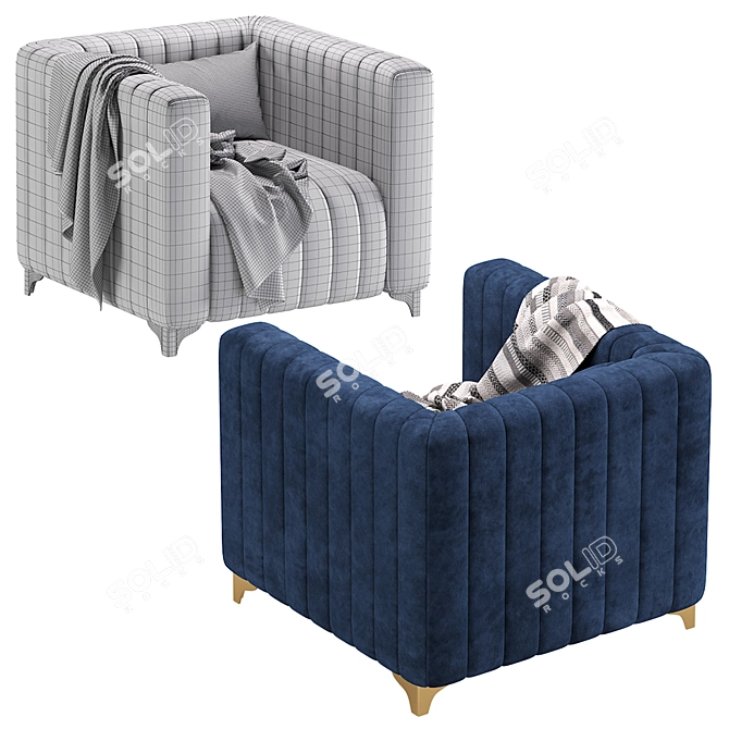 Elegant Simona Armchair 3D model image 7