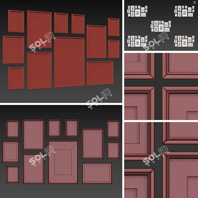 Versatile Collection: 12 Frames Set 3D model image 9