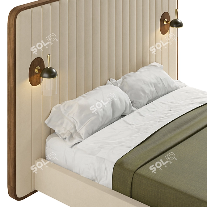 Elegant Mezzo Como Bed 3D model image 2