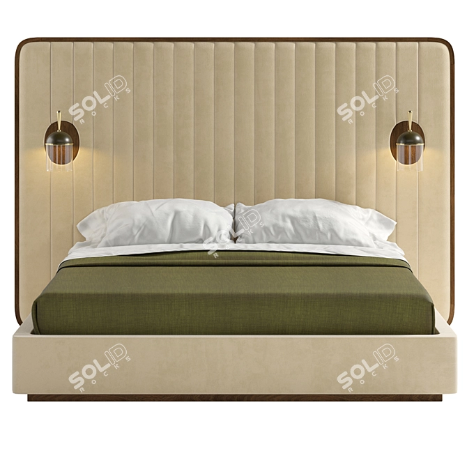 Elegant Mezzo Como Bed 3D model image 3