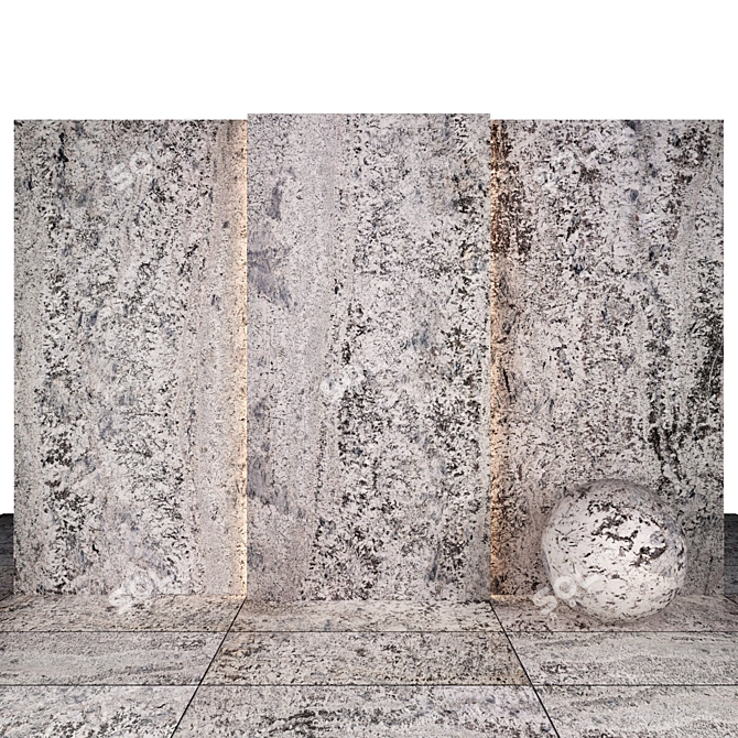 Elegant White Labardo Granite Slabs 3D model image 2