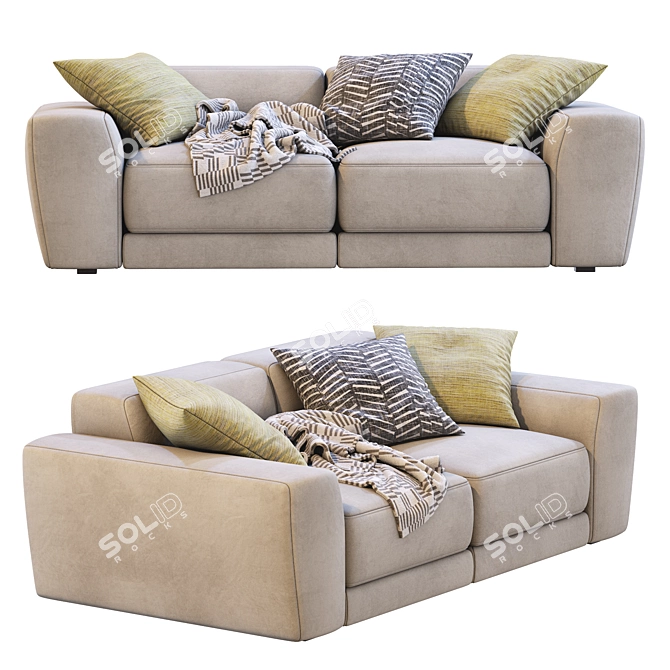 Luxury Pasha Sofa: Chic and Elegant 3D model image 6