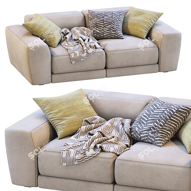 Luxury Pasha Sofa: Chic and Elegant 3D model image 4