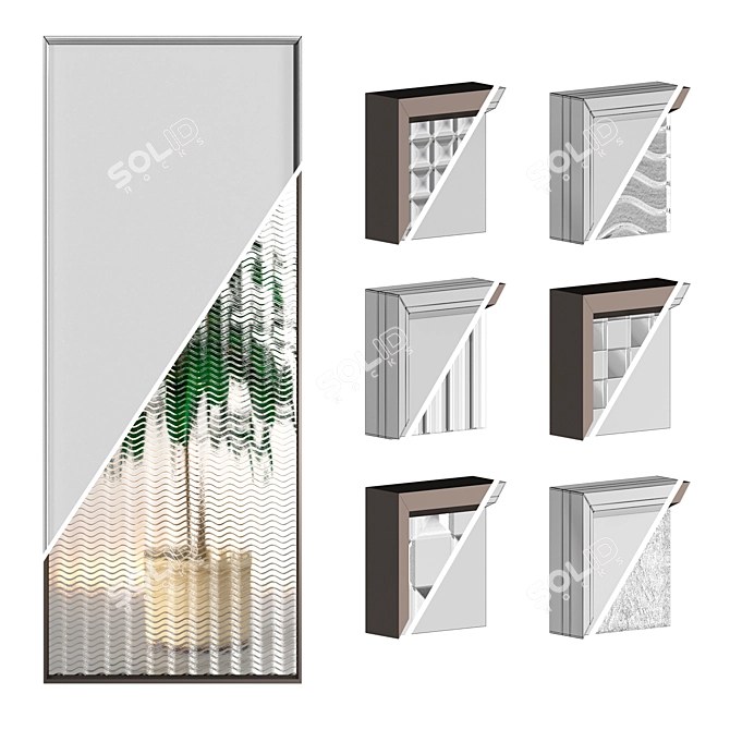 Adjustable Glass Partition with Multiple Glass Options 3D model image 2