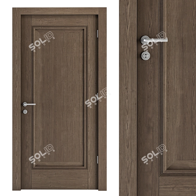 Elegant Neo Classic Door Set 3D model image 2