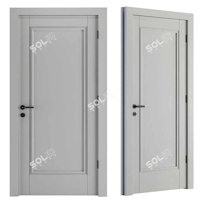 Elegant Neo Classic Door Set 3D model image 3