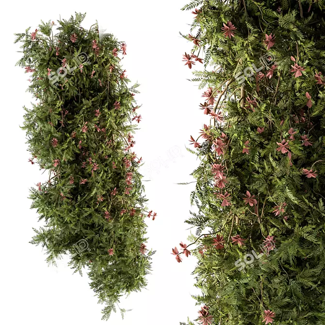 Lush Outdoor Hanging Plants - Set of 202 3D model image 1